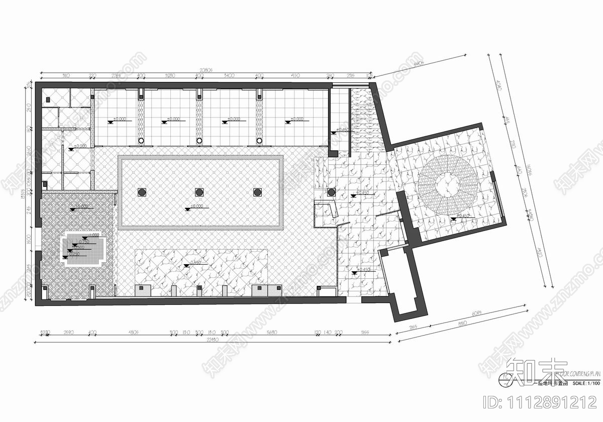 600㎡餐厅CAD施工图cad施工图下载【ID:1112891212】