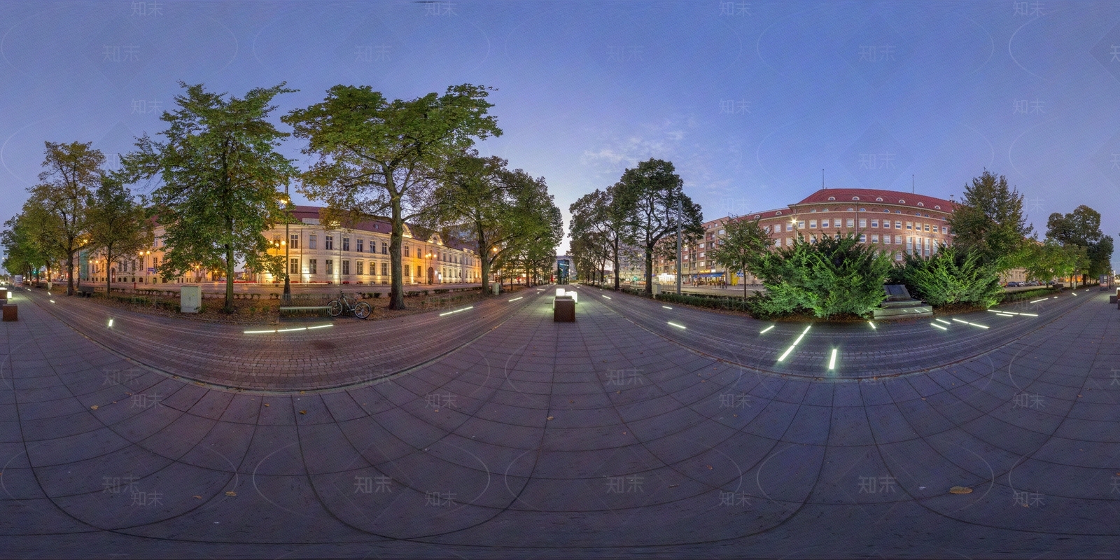 社区街道黄昏HDR贴图下载【ID:1112893010】