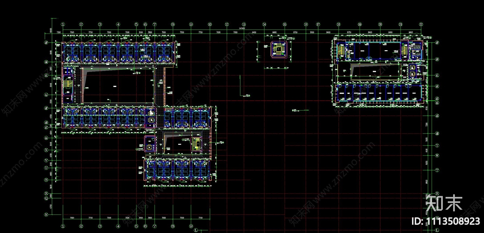 广州区委党校学校CAD施工图下载【ID:1113508923】