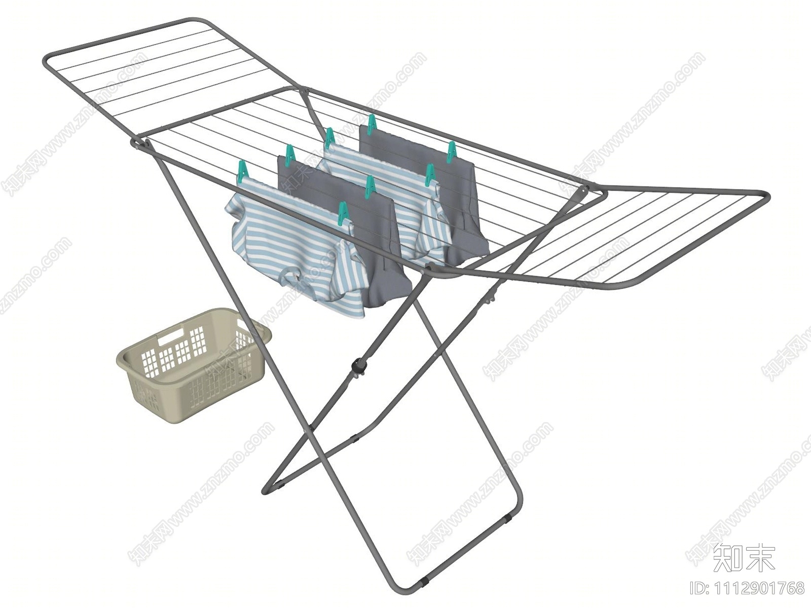 现代落地折叠晾衣架SU模型下载【ID:1112901768】