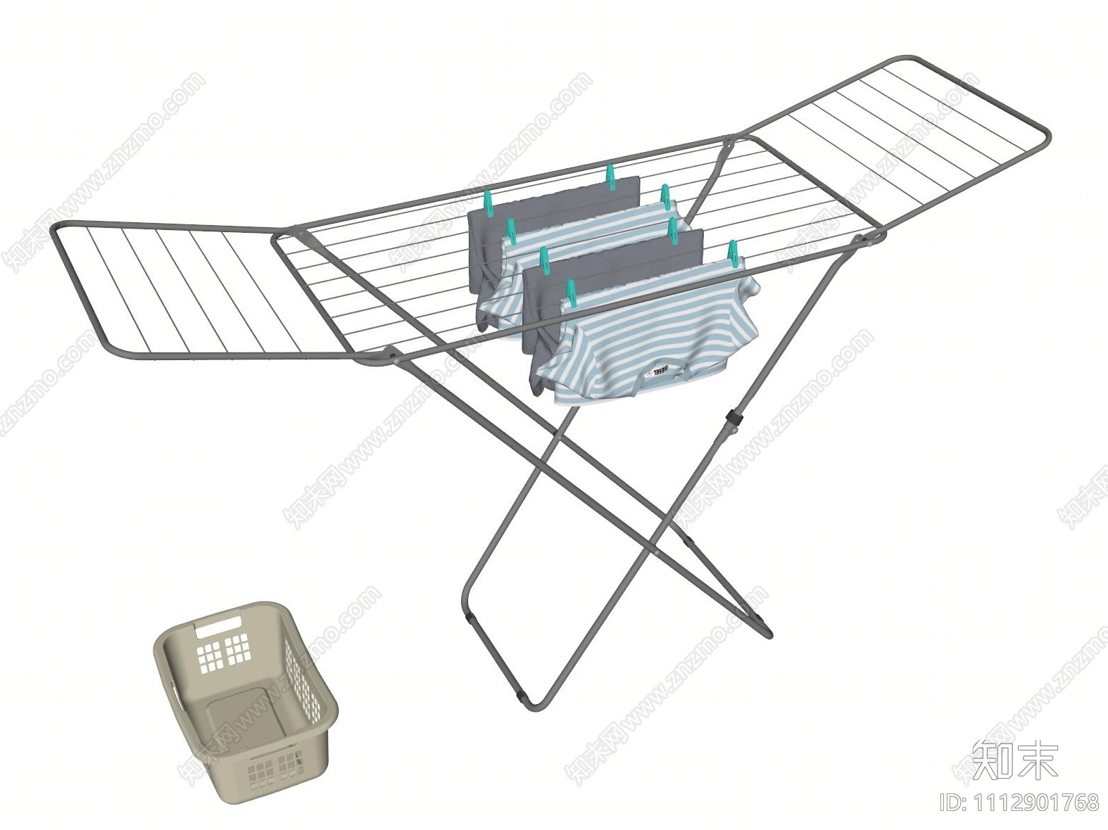 现代落地折叠晾衣架SU模型下载【ID:1112901768】