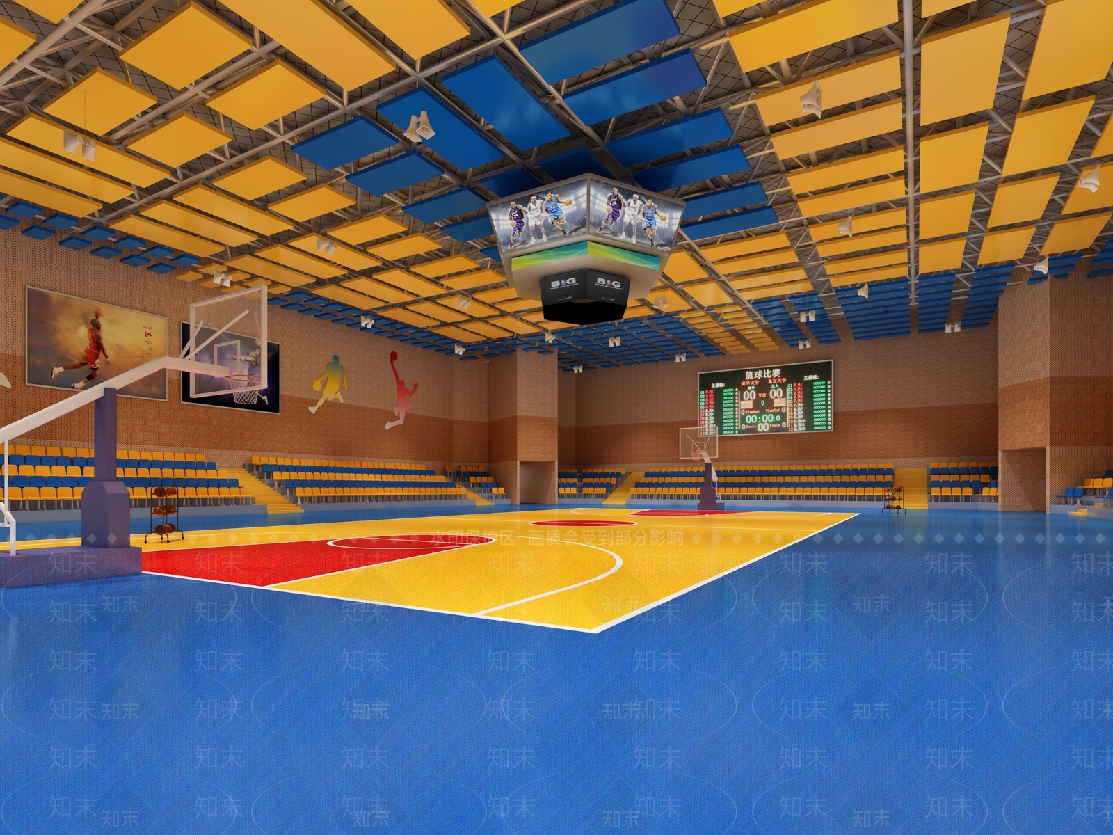 现代篮球馆3D模型下载【ID:1112909607】