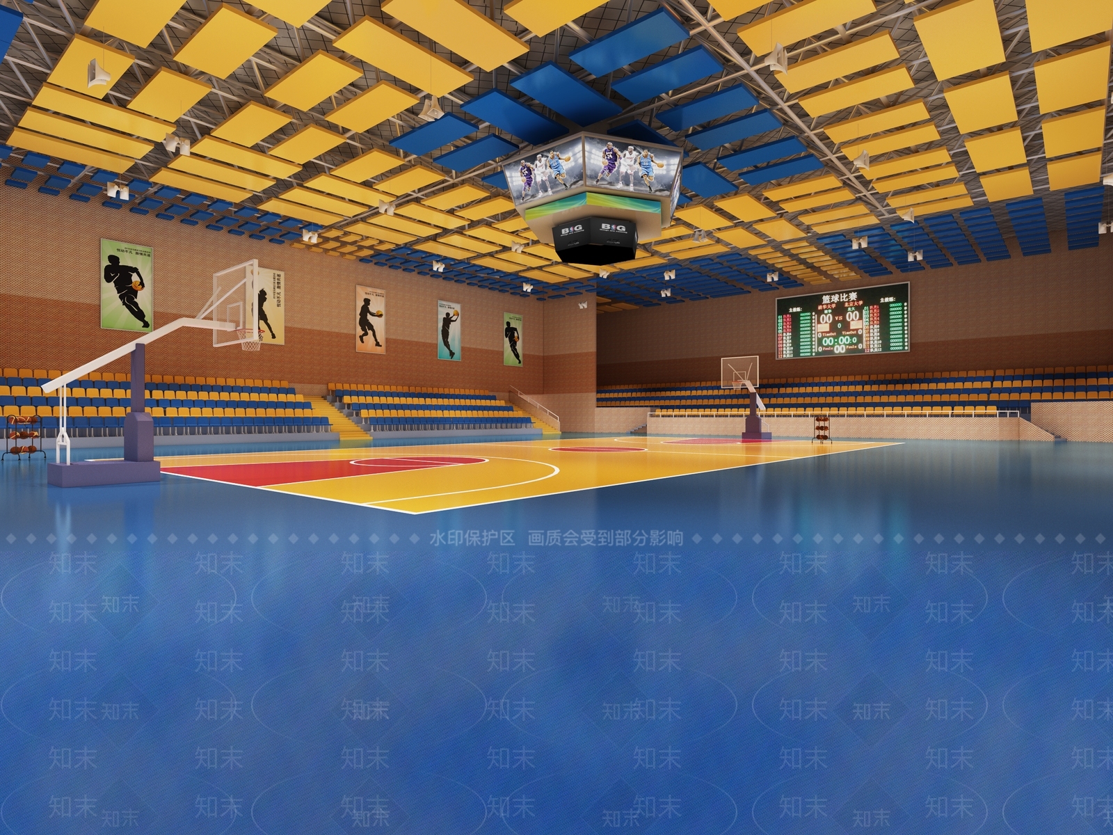 现代篮球馆3D模型下载【ID:1112909607】