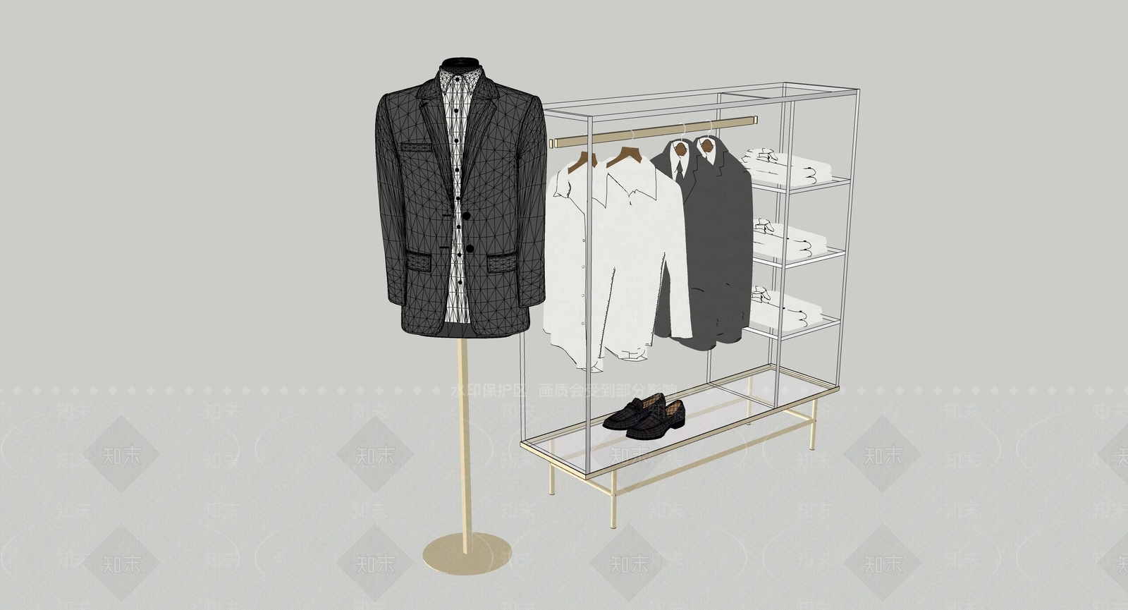 现代服装SU模型下载【ID:1112913593】