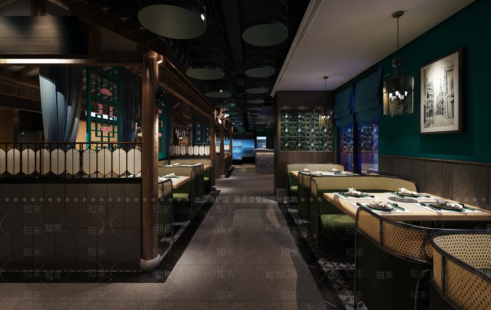 中式茶餐厅3D模型下载【ID:1112917684】