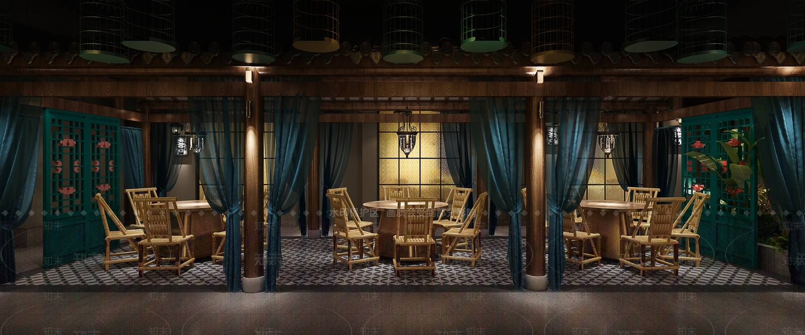 中式火锅店3D模型下载【ID:1112918478】