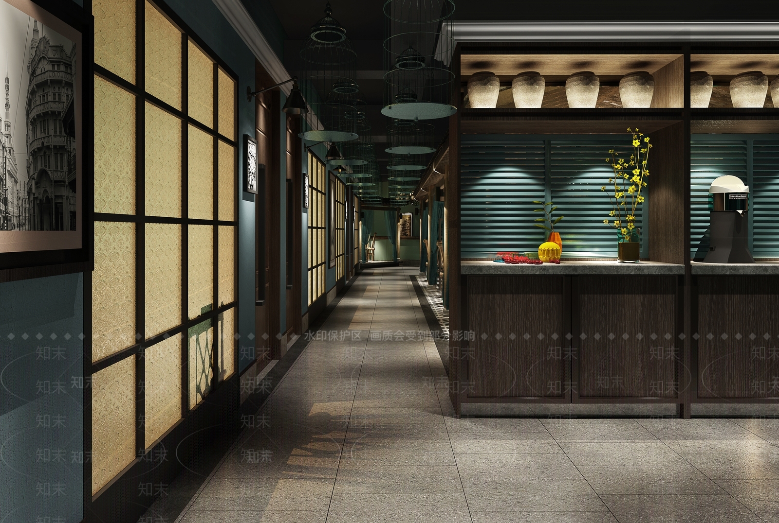 中式火锅店3D模型下载【ID:1112919341】
