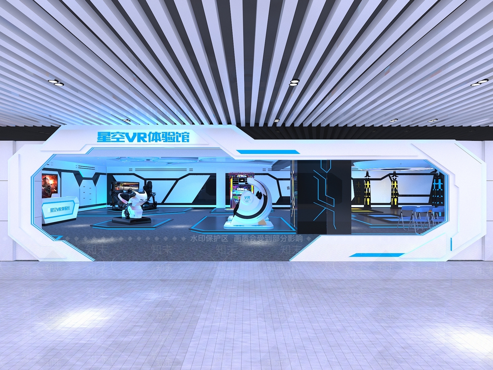 现代VR展厅3D模型下载【ID:1112922962】