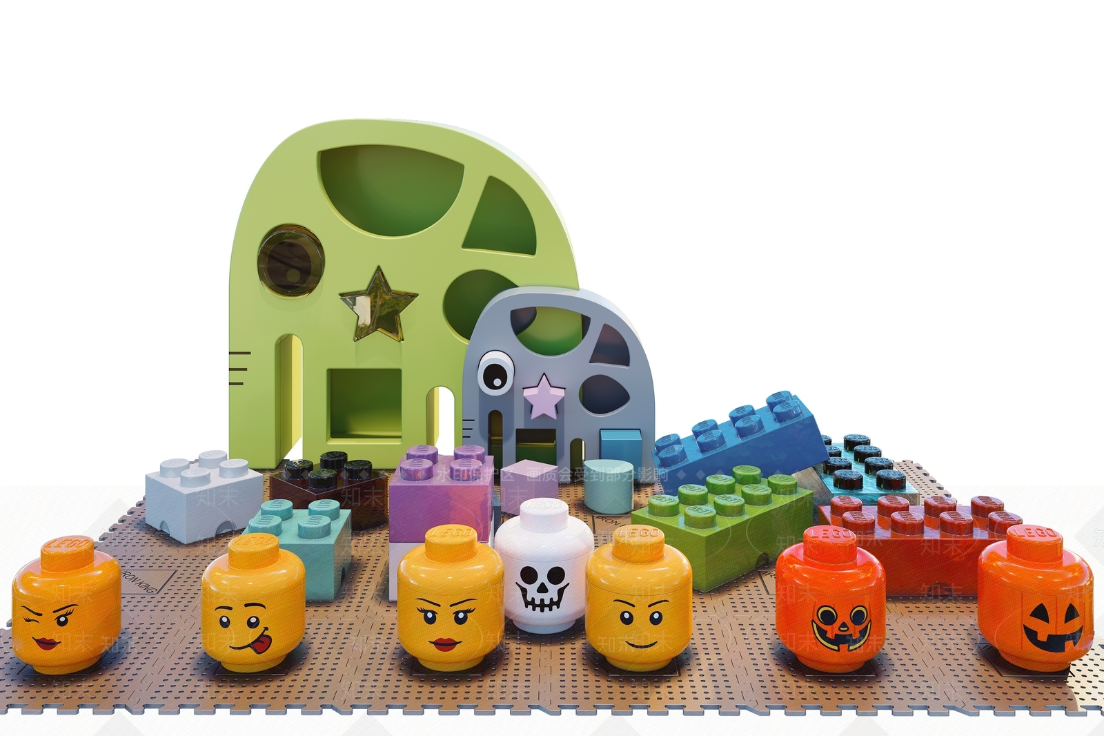 现代乐高积木3D模型下载【ID:1112929824】