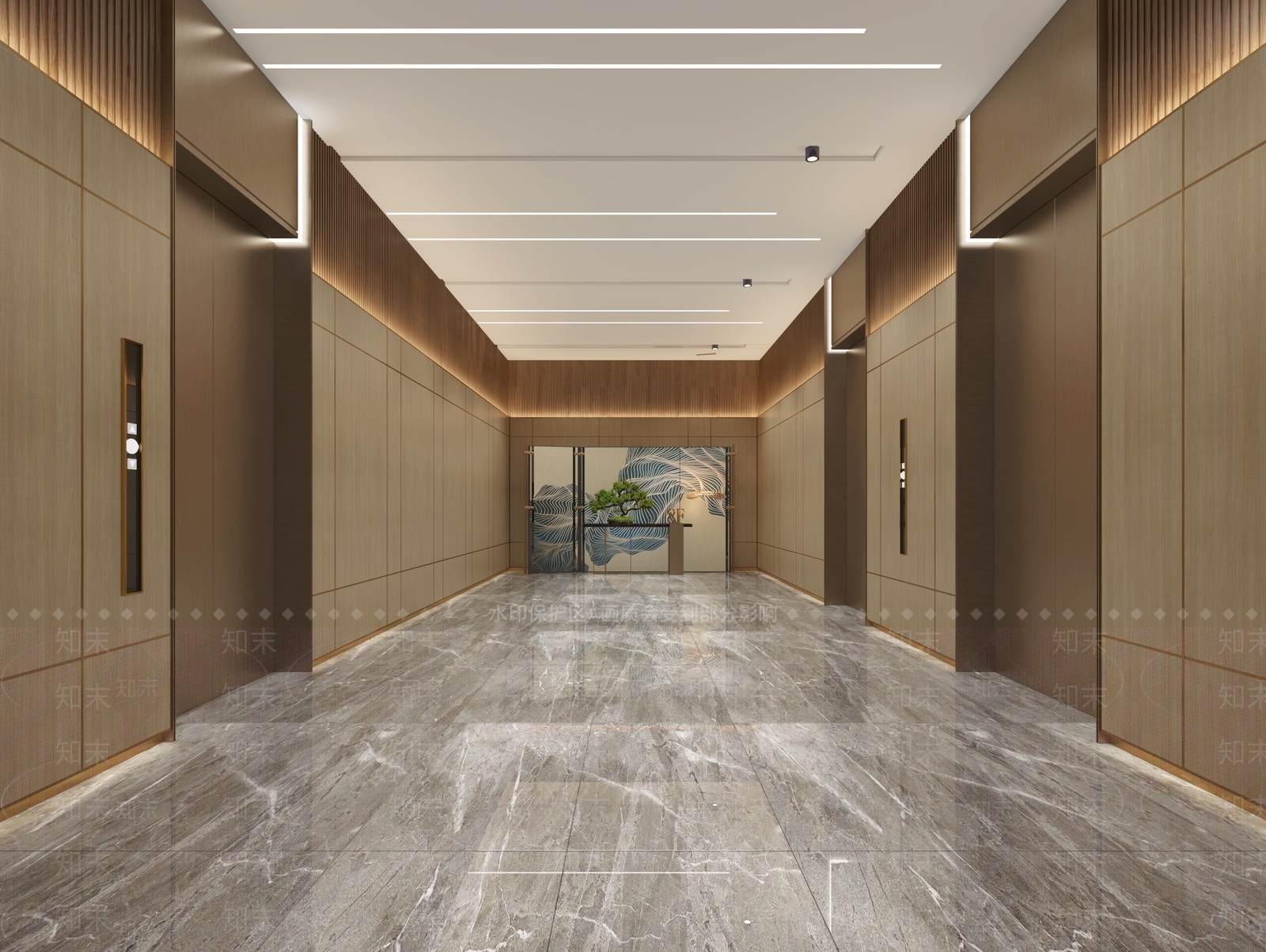 新中式电梯间3D模型下载【ID:1112933064】