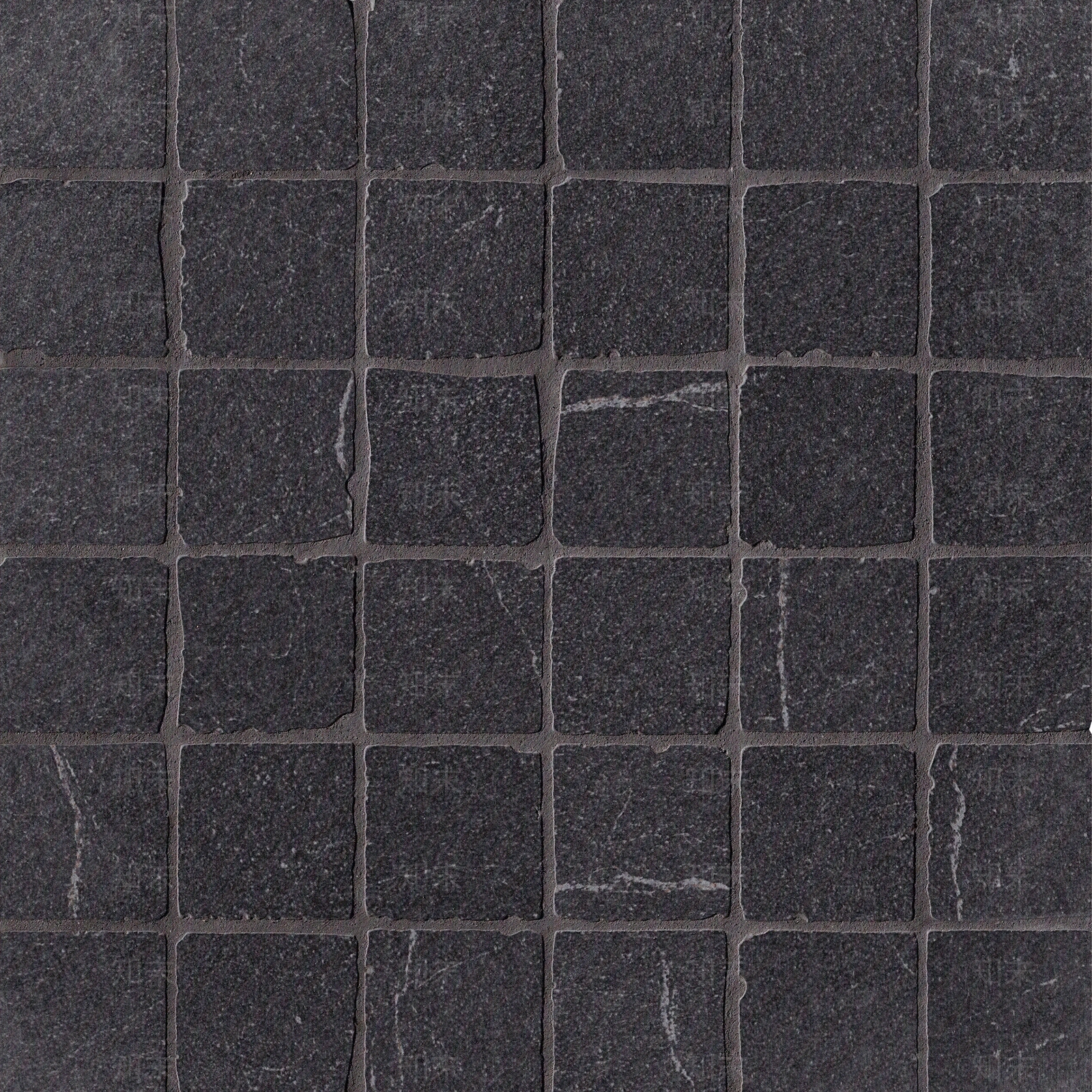 黑色亚光石材马赛克格子砖贴图下载【ID:1112935404】