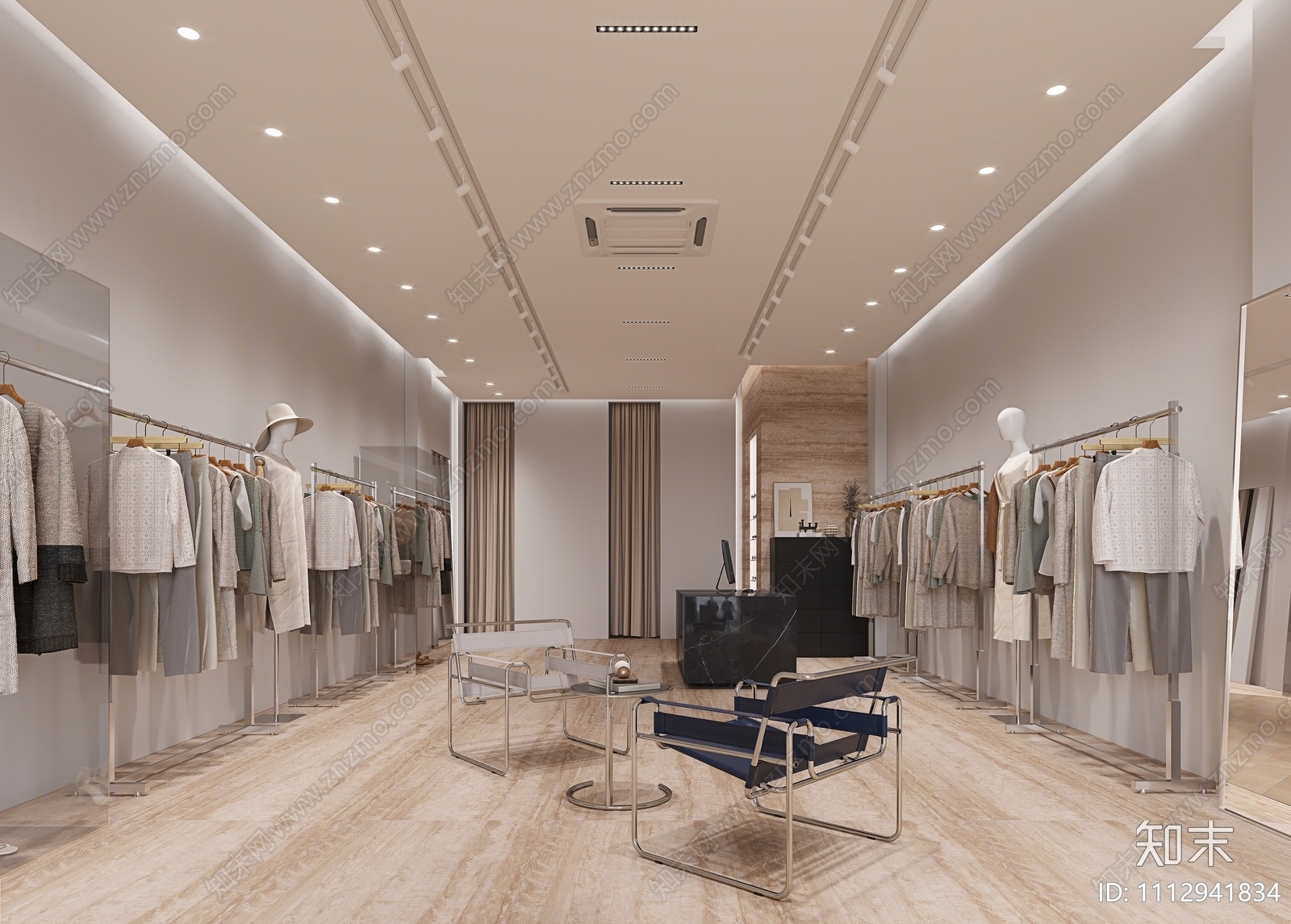 现代服装店3D模型下载【ID:1112941834】