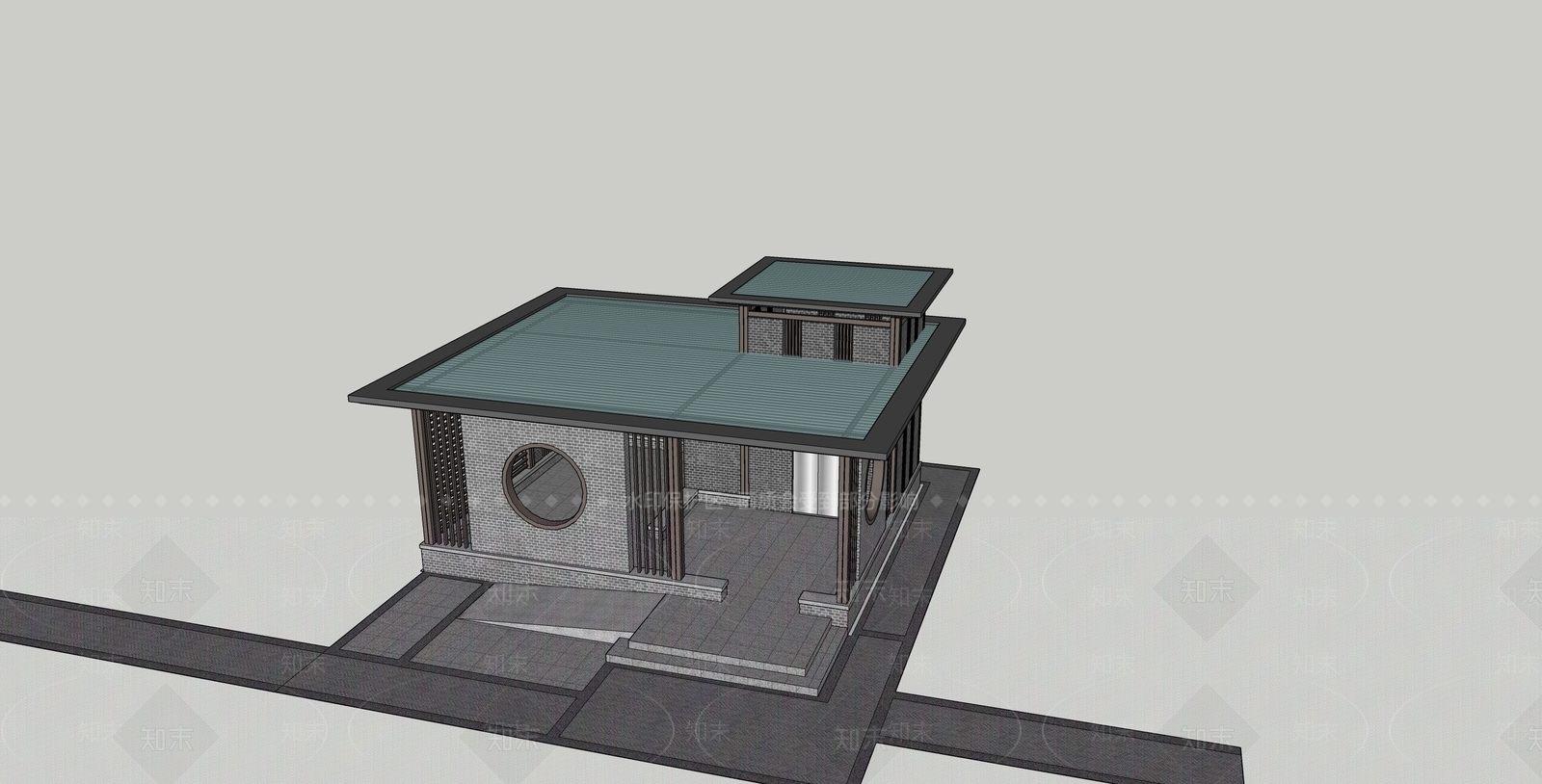 新中式人防SU模型下载【ID:1112943156】