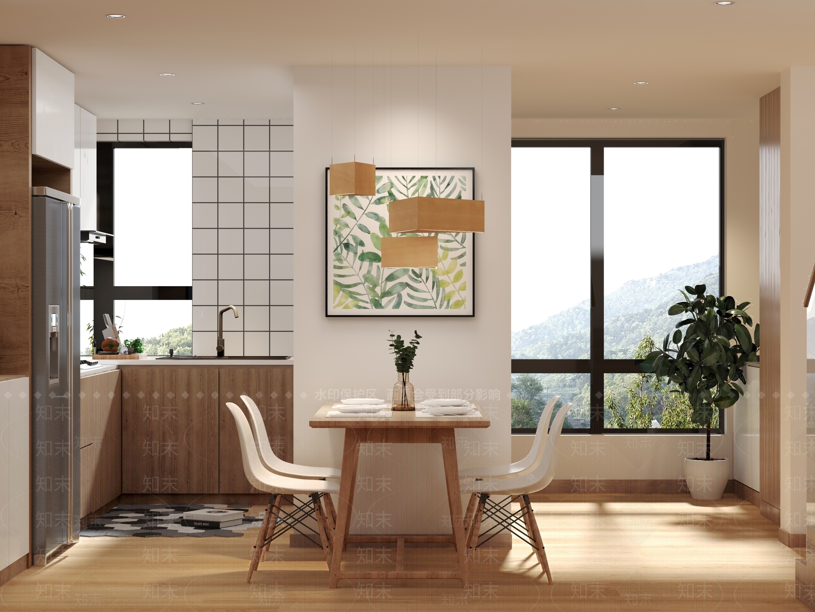 北欧原木风单身公寓3D模型下载【ID:1113263609】
