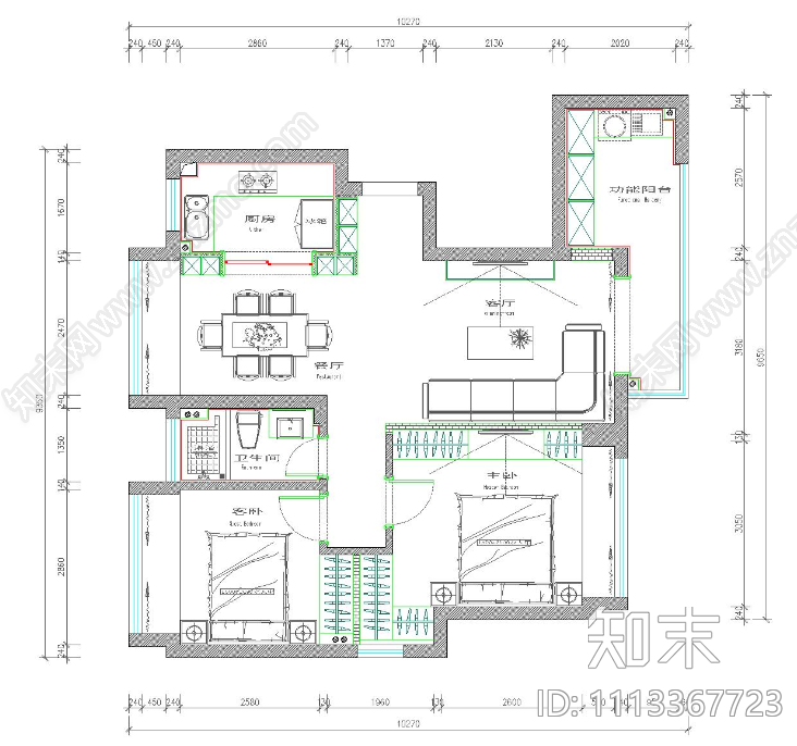 室内平面布置图施工图施工图下载【ID:1113367723】