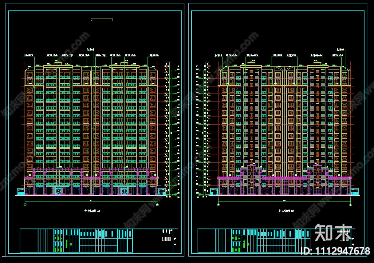某小区6号楼十六层住宅楼建筑施工图施工图下载【ID:1112947678】