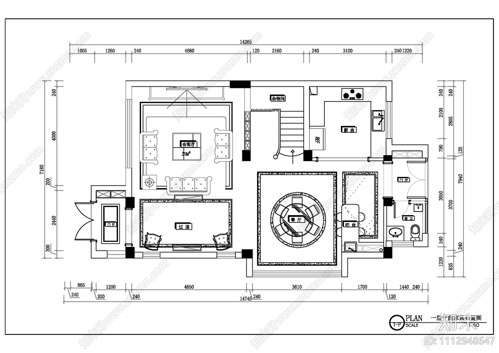 欧式古典别墅施工图cad施工图下载【ID:1112948647】