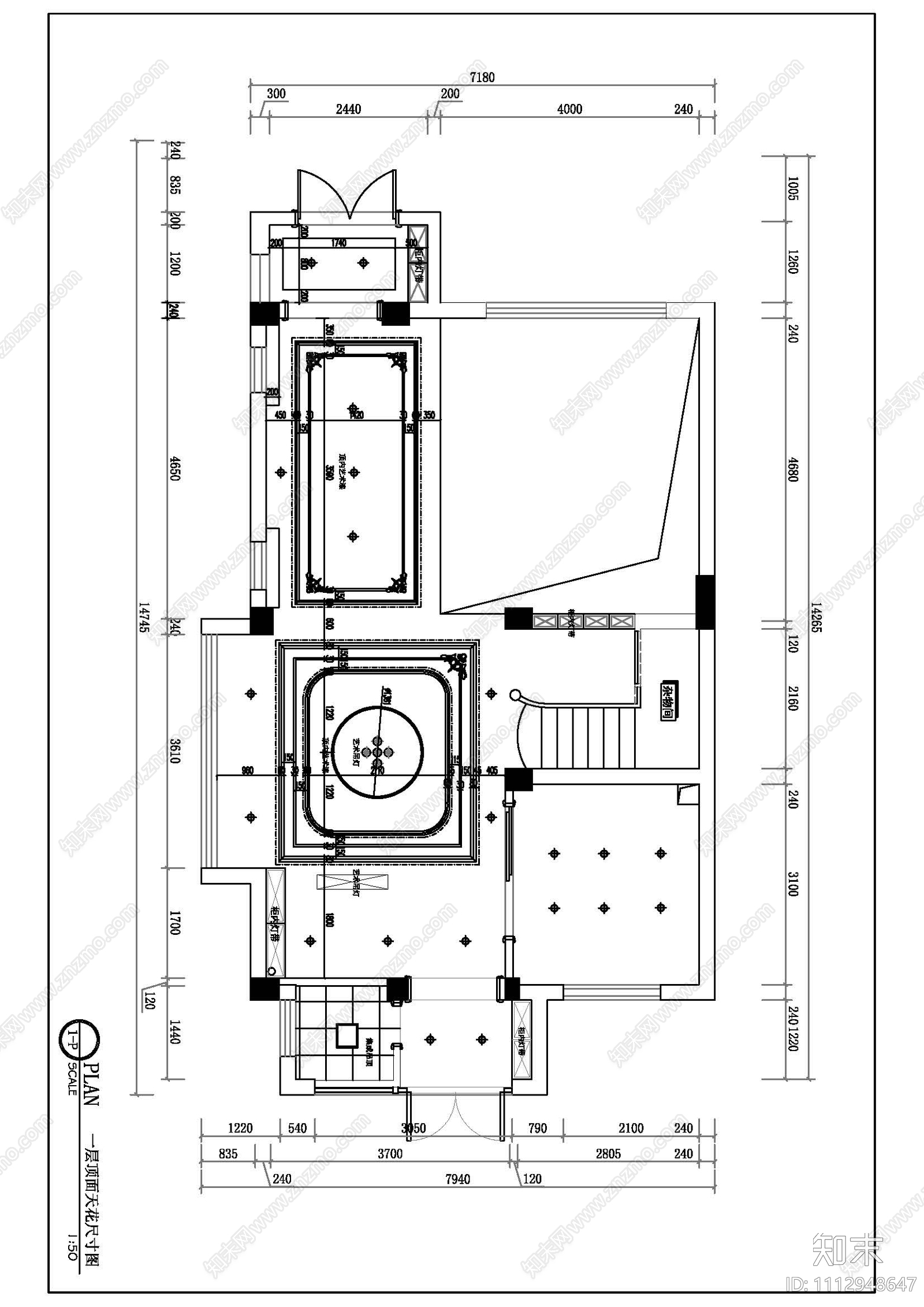 欧式古典别墅施工图cad施工图下载【ID:1112948647】