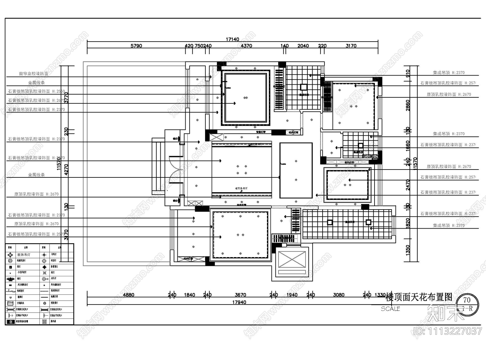 现代简约下复式两层平立面图cad施工图下载【ID:1113227037】