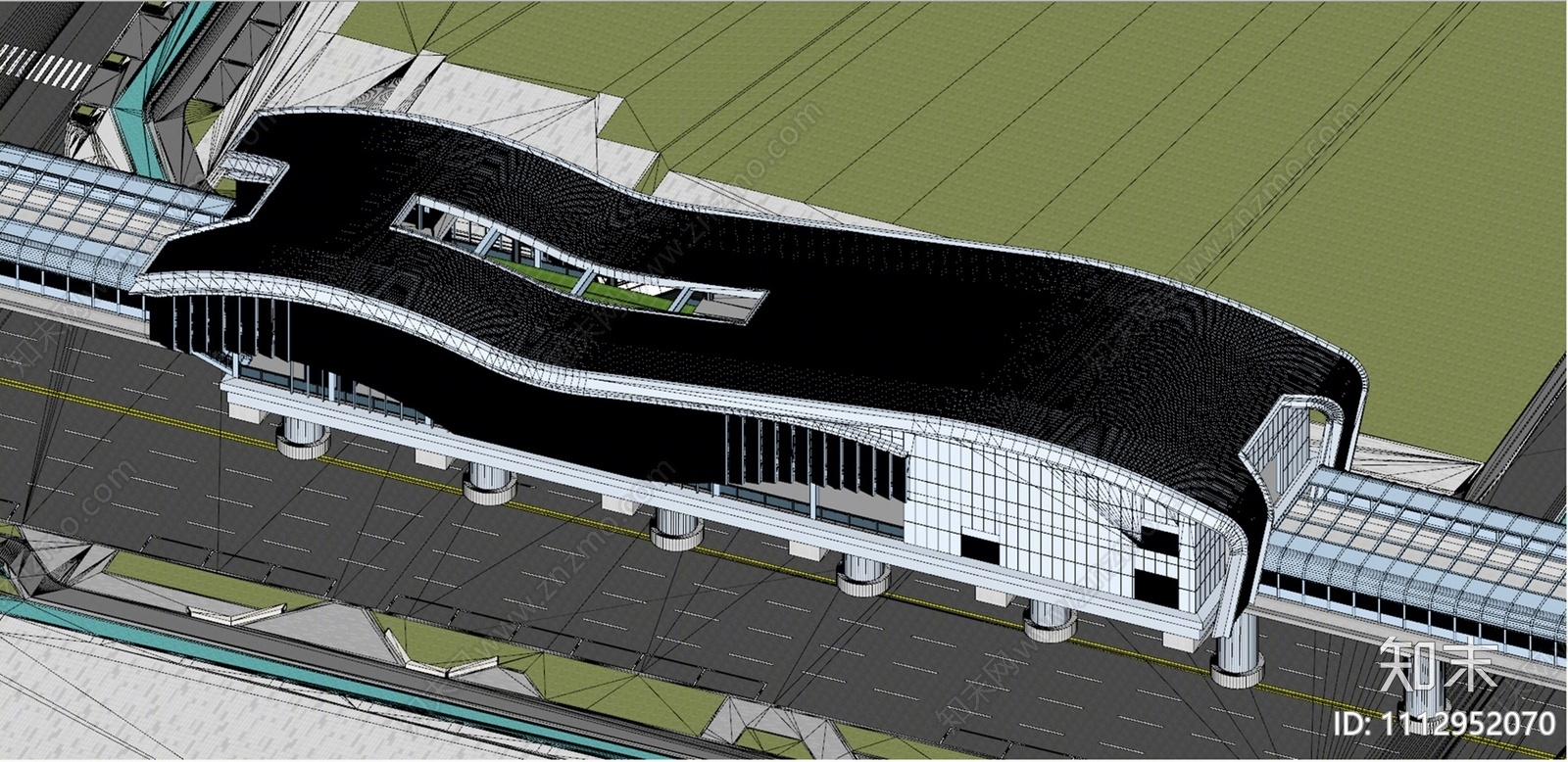 现代轻轨站SU模型下载【ID:1112952070】
