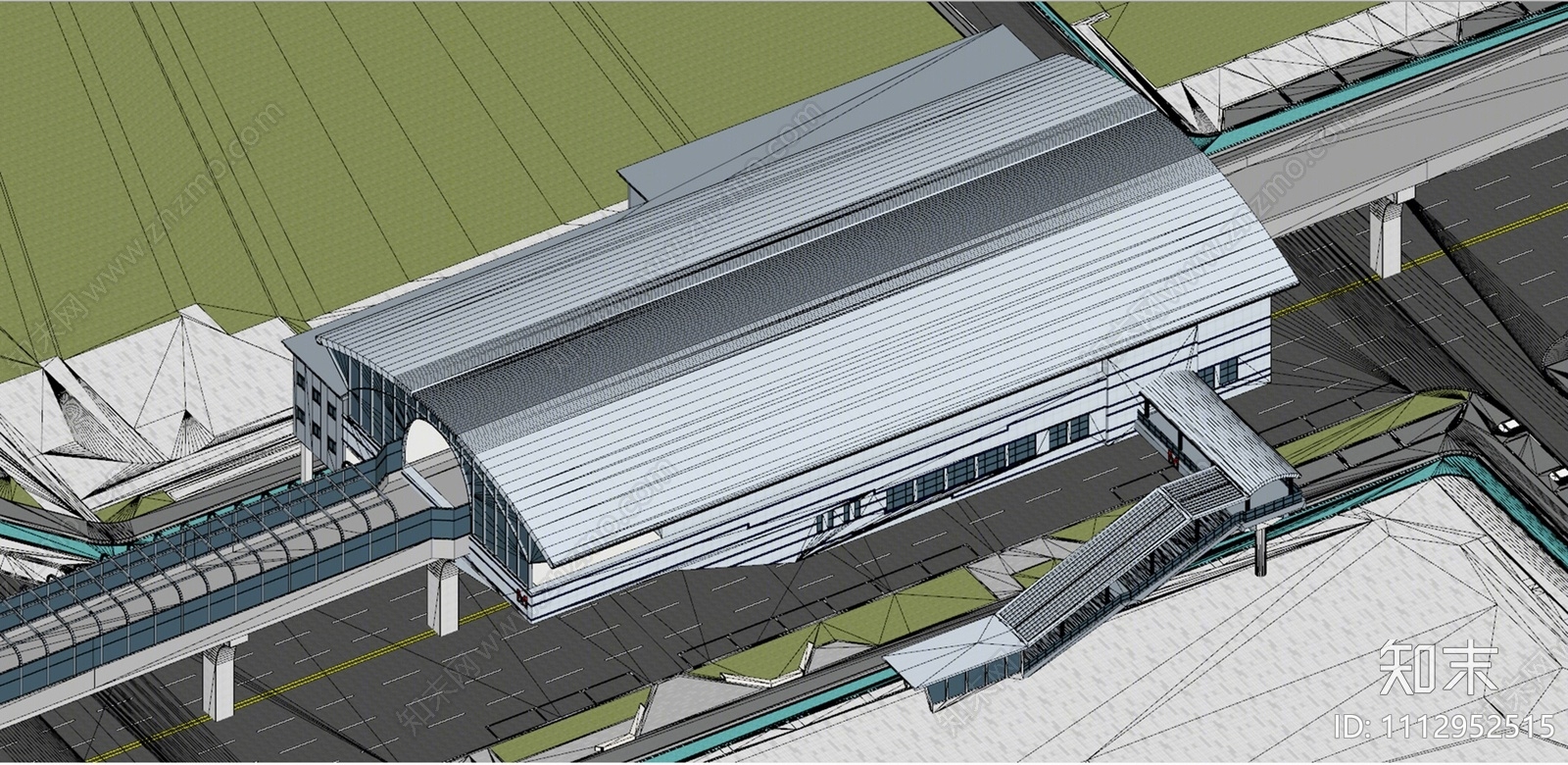 现代地铁站SU模型下载【ID:1112952515】