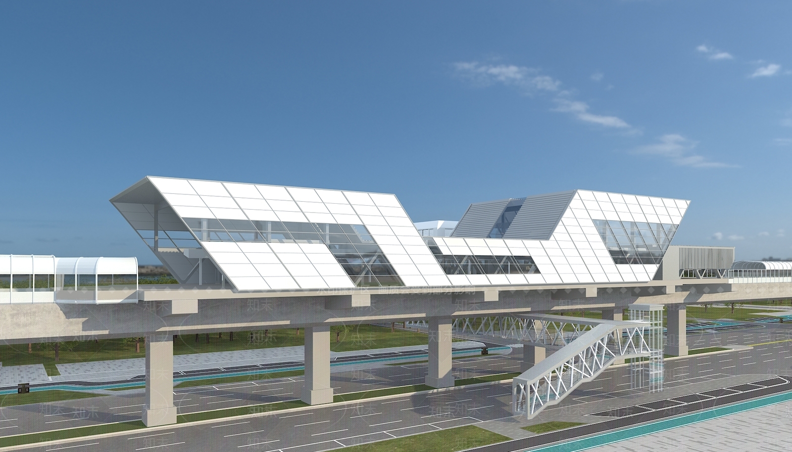 现代轻轨站3D模型下载【ID:1112954495】