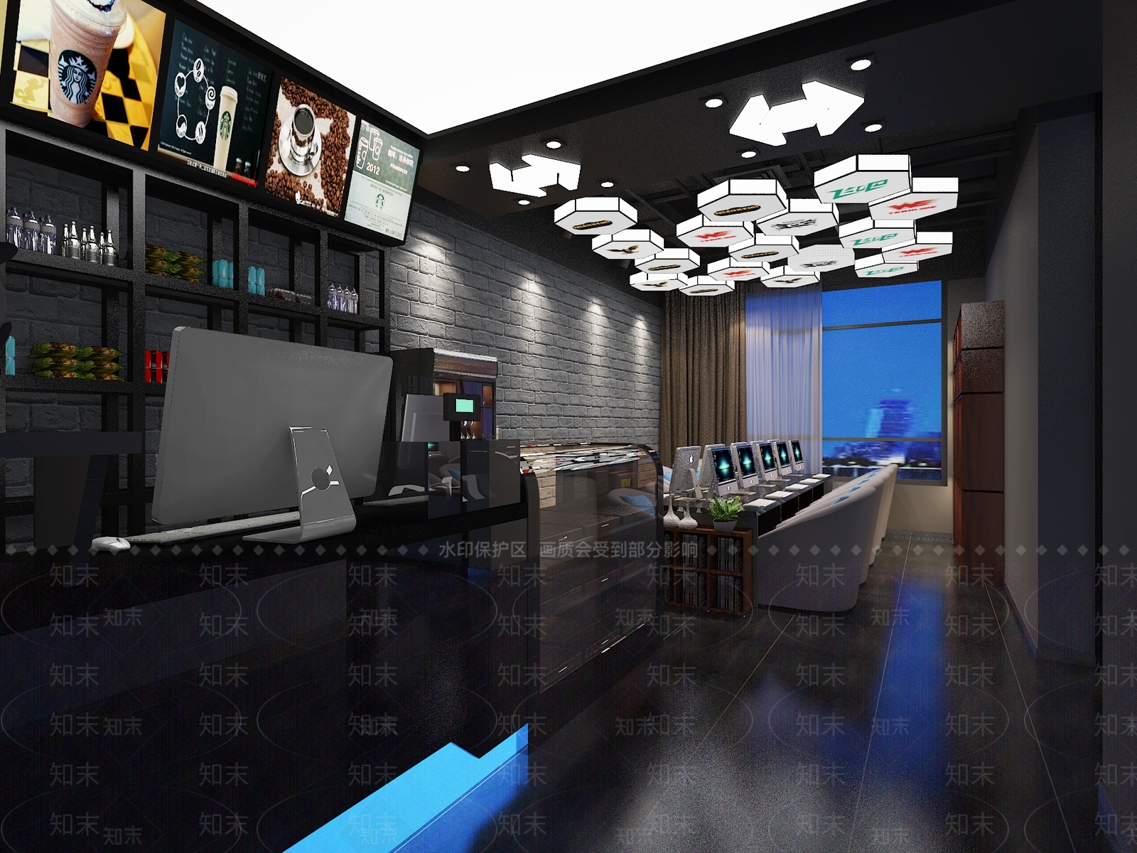 现代网吧前台3D模型下载【ID:1112956194】