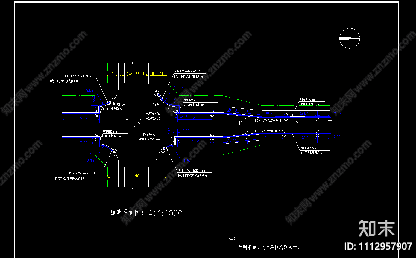 道路路灯照明CAD施工图施工图下载【ID:1112957907】