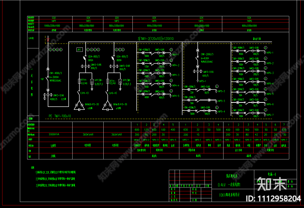 10KV配电系统设计图纸施工图下载【ID:1112958204】
