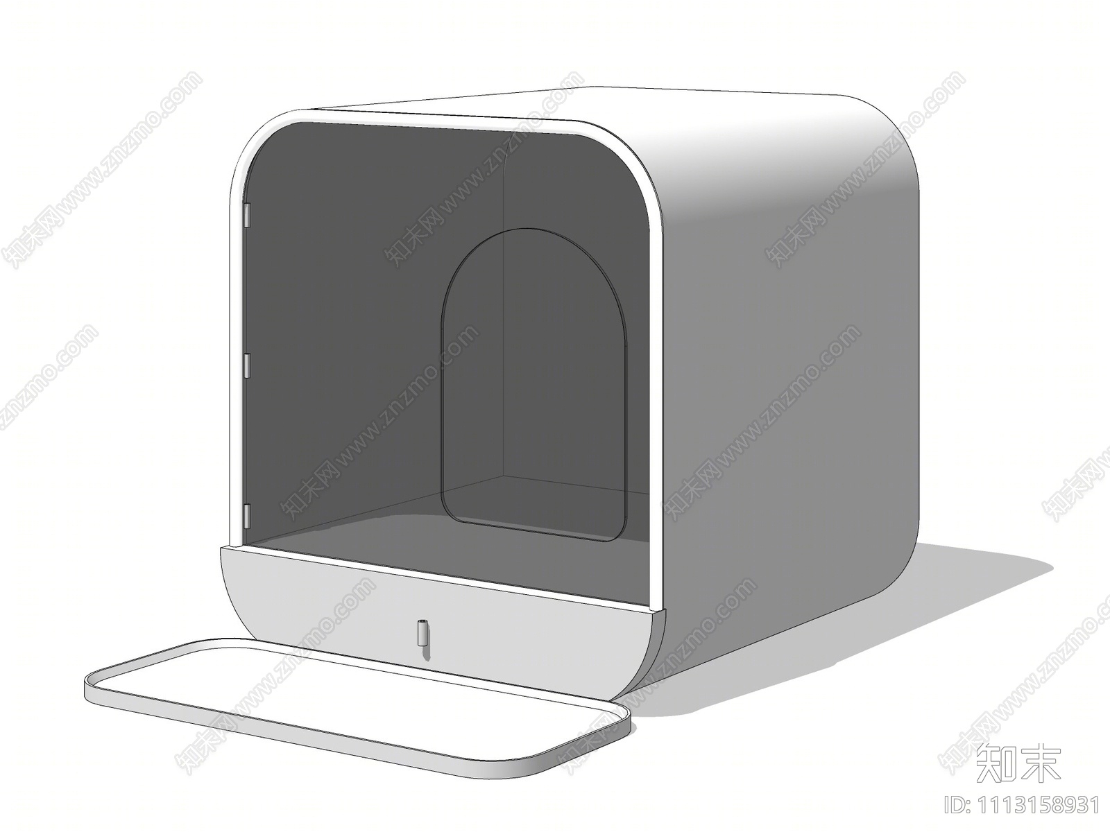 现代猫砂盆SU模型下载【ID:1113158931】