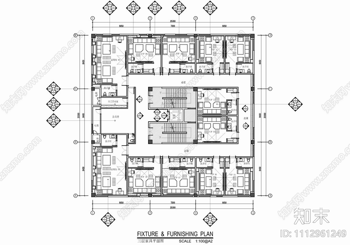 1800㎡KTVCAD施工图cad施工图下载【ID:1112961249】