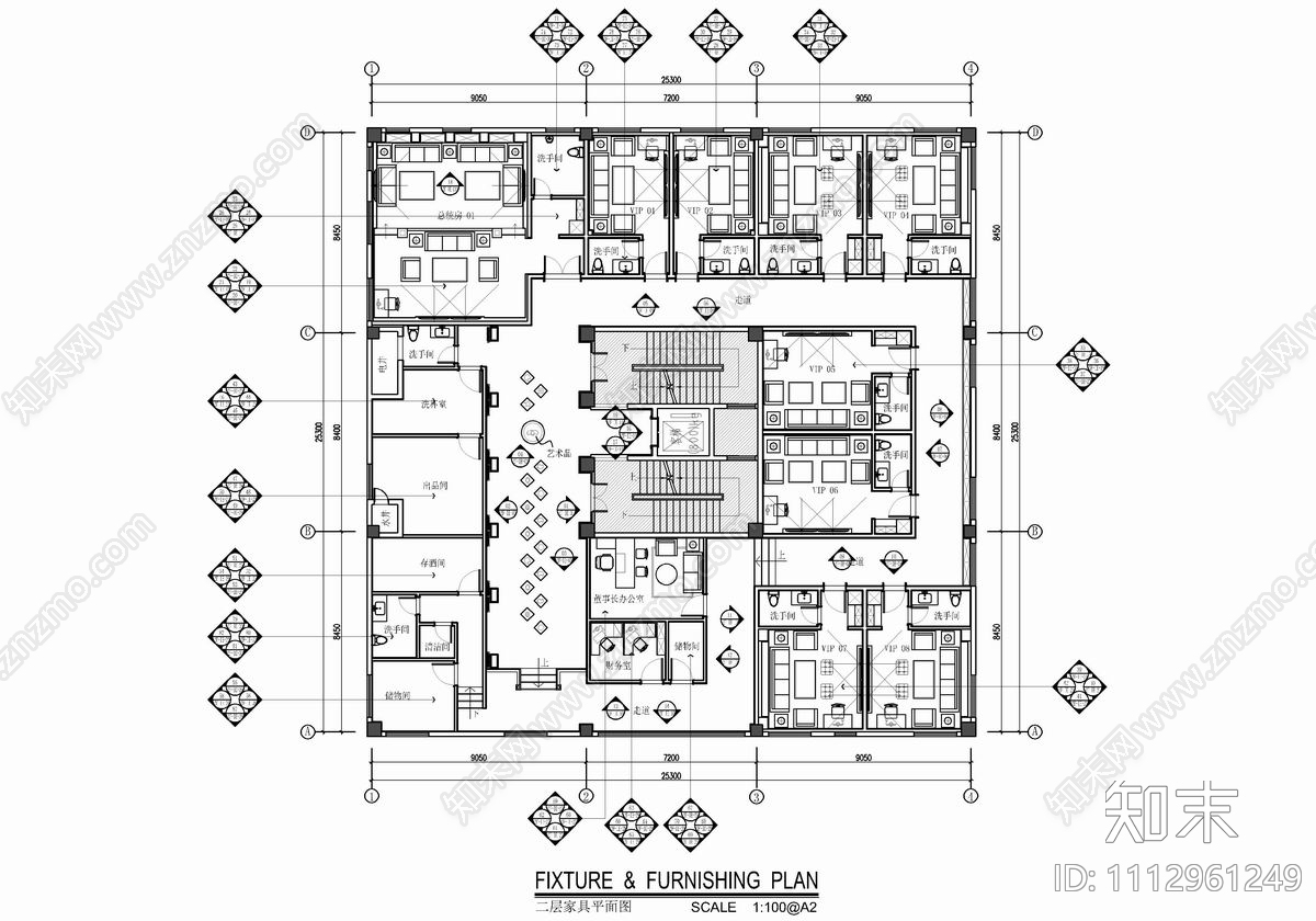 1800㎡KTVCAD施工图cad施工图下载【ID:1112961249】