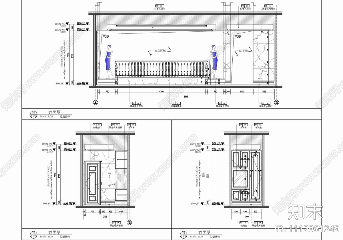 1800㎡KTVCAD施工图cad施工图下载【ID:1112961249】