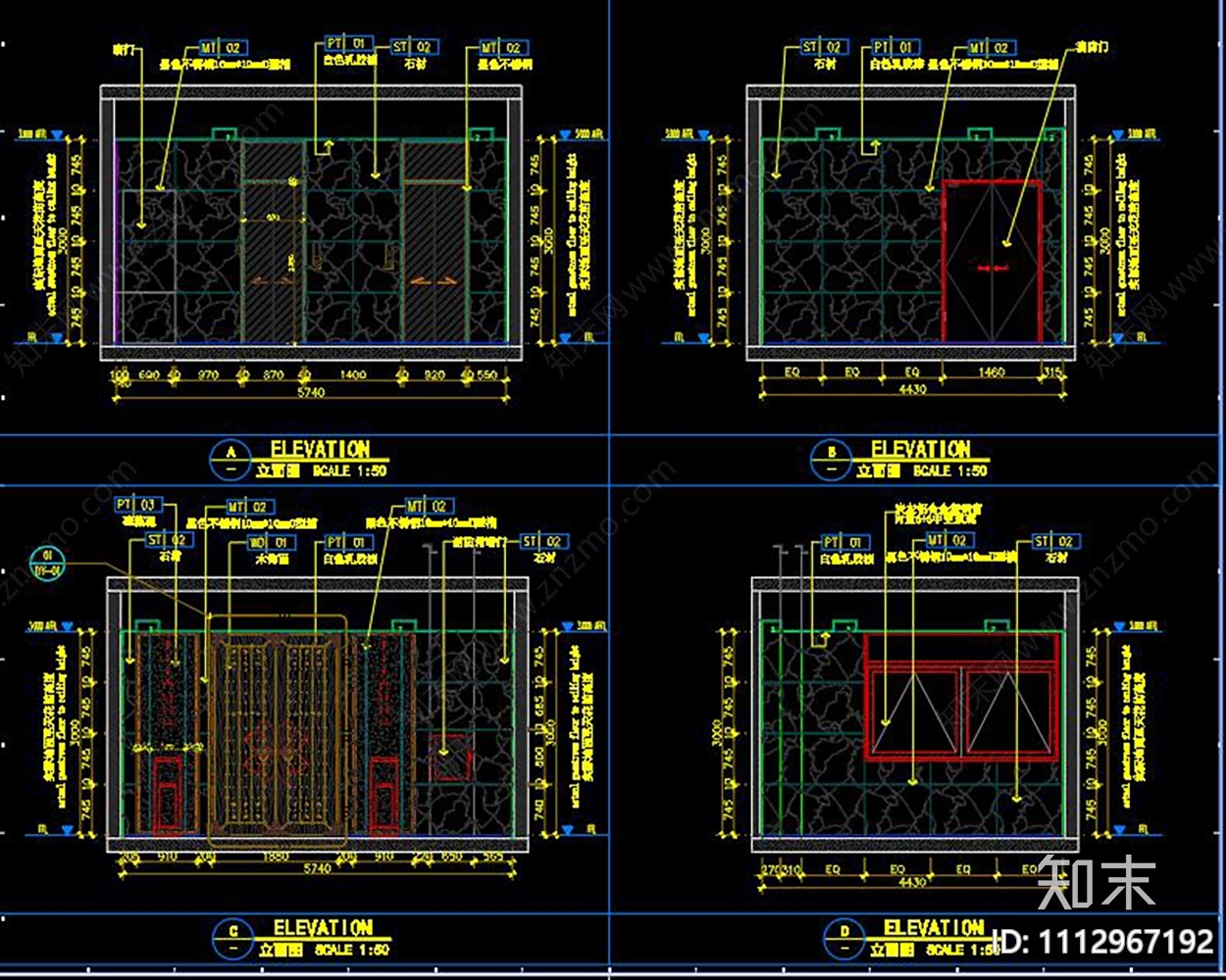 新中式会所CADcad施工图下载【ID:1112967192】