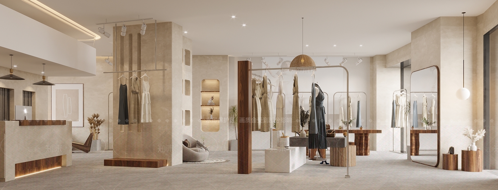 侘寂女服装店3D模型下载【ID:1112972913】
