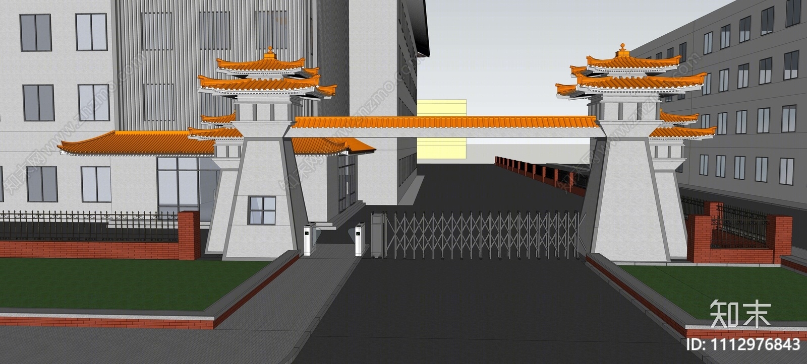 现代牌坊牌楼SU模型下载【ID:1112976843】