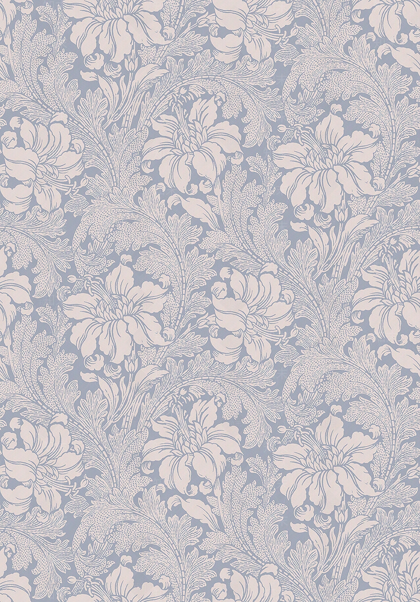 中式灰紫色植物印花壁纸贴图下载【ID:1112978410】