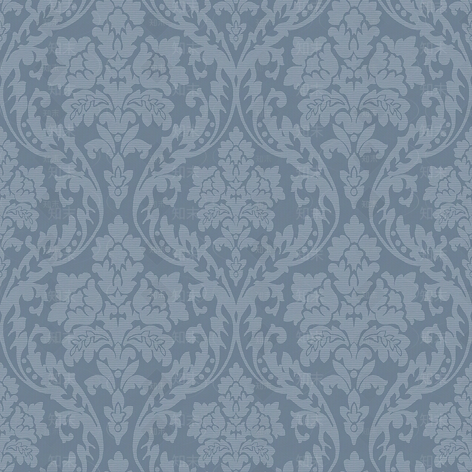 蓝色欧式大马士革墙纸贴图下载【ID:1112983819】