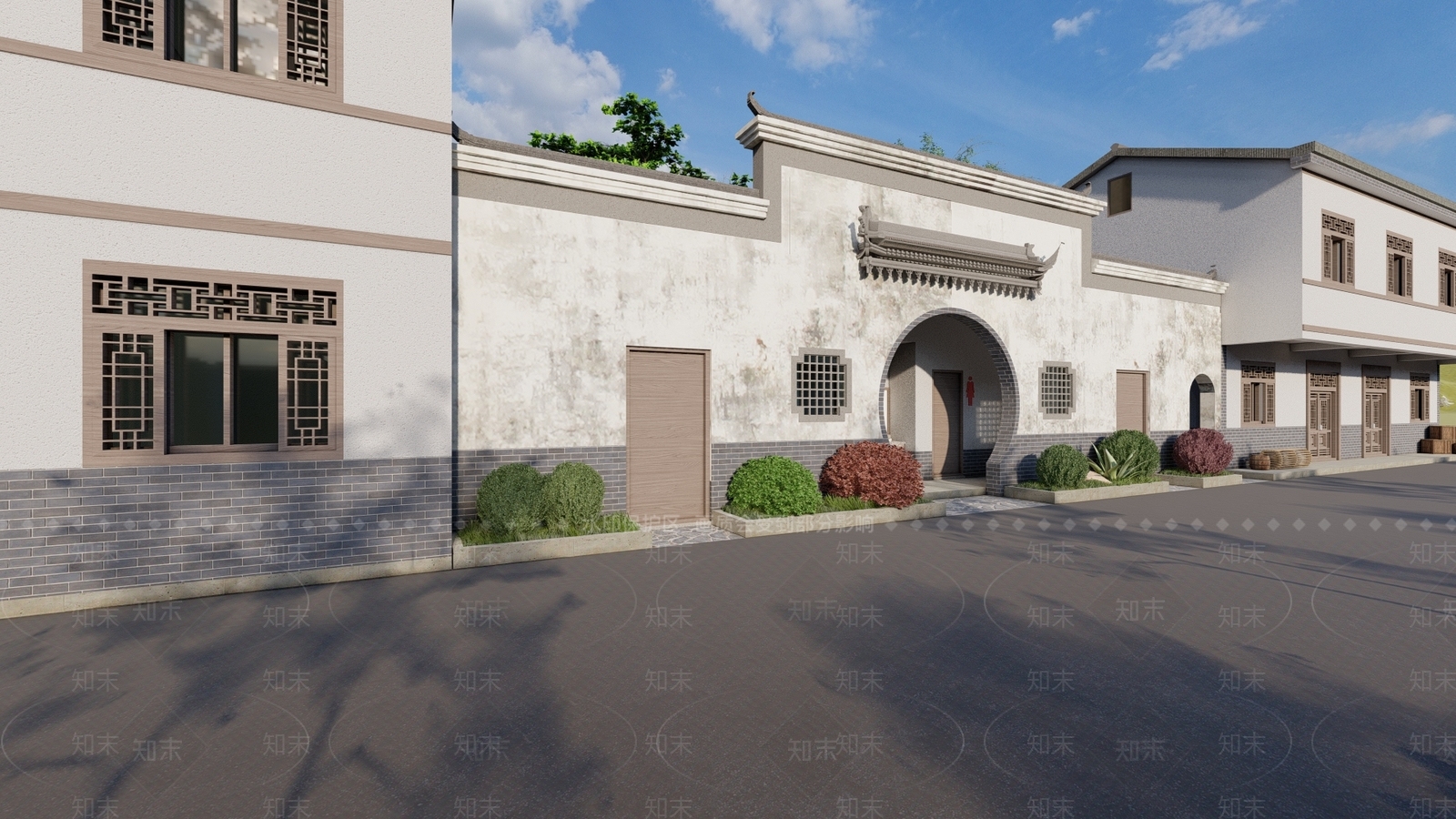 新中式乡村公厕SU模型下载【ID:1113461886】
