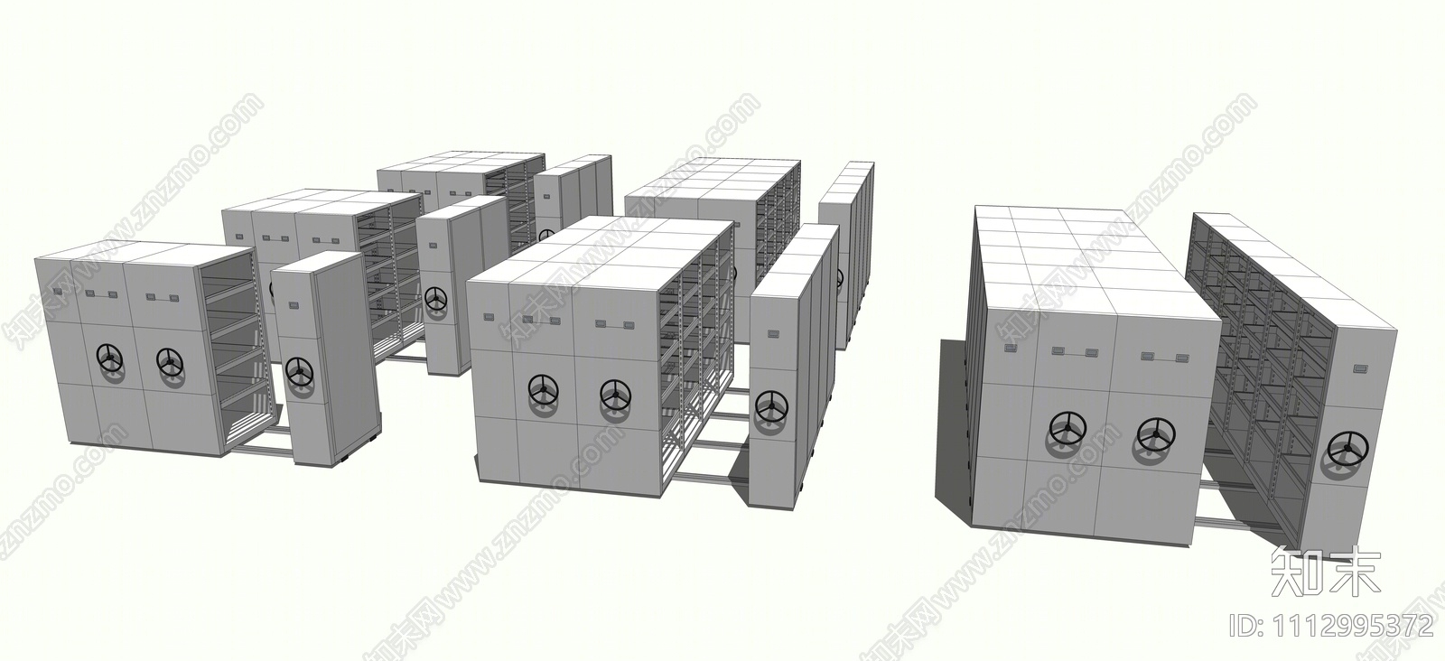 现代密集资料柜SU模型下载【ID:1112995372】