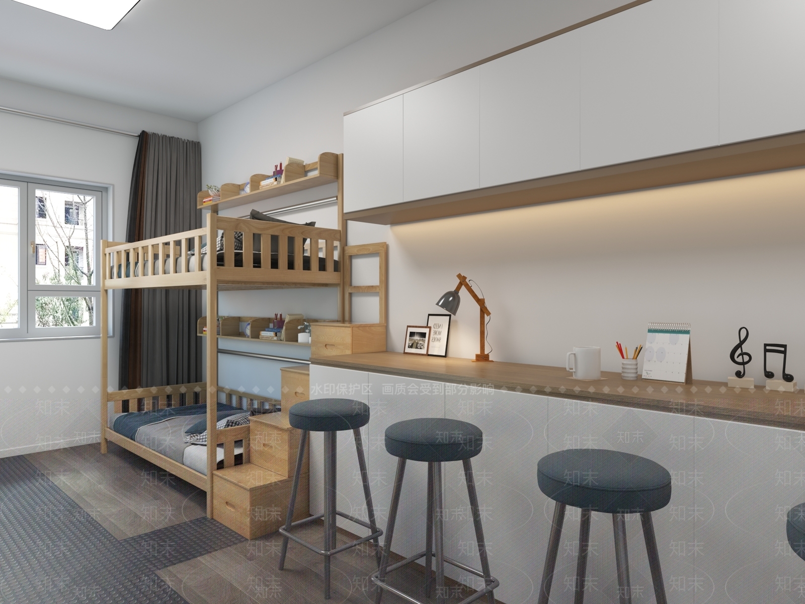 现代宿舍3D模型下载【ID:1113004180】