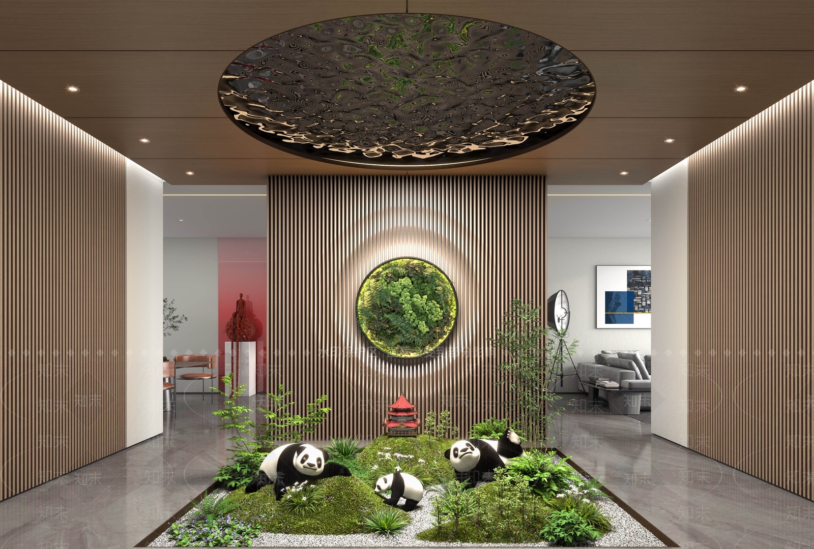 现代植物堆3D模型下载【ID:1113006268】