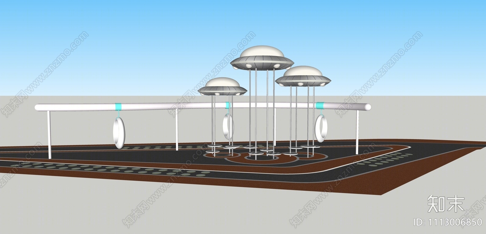 现代儿童游乐区SU模型下载【ID:1113006850】