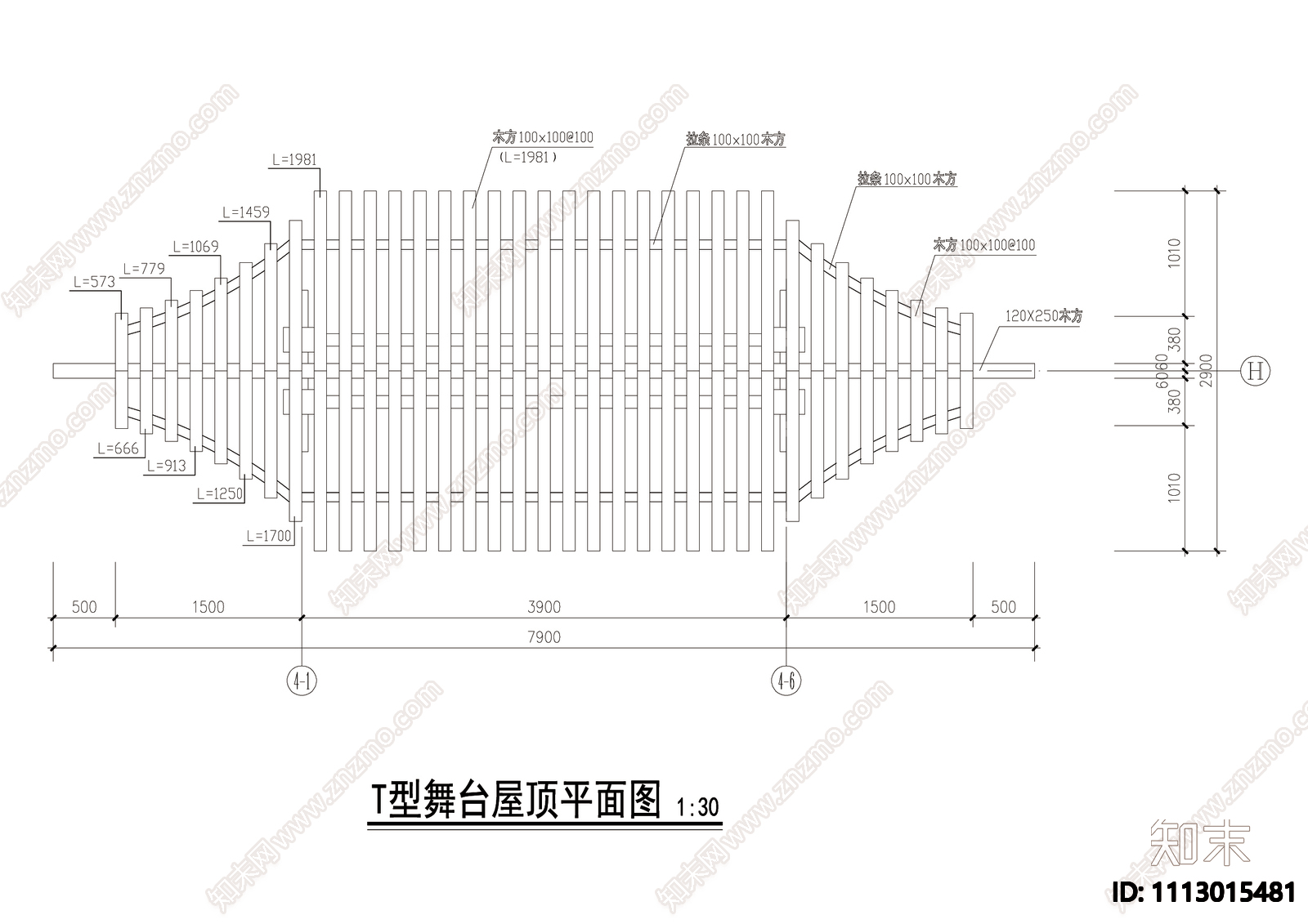 T型舞台详图施工图下载【ID:1113015481】