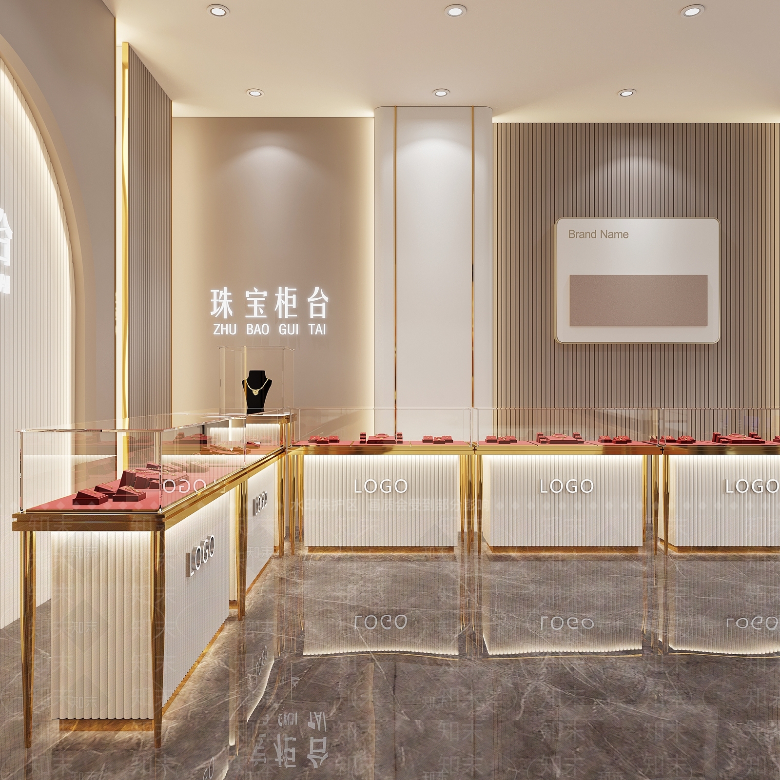 现代珠宝店3D模型下载【ID:1113017848】