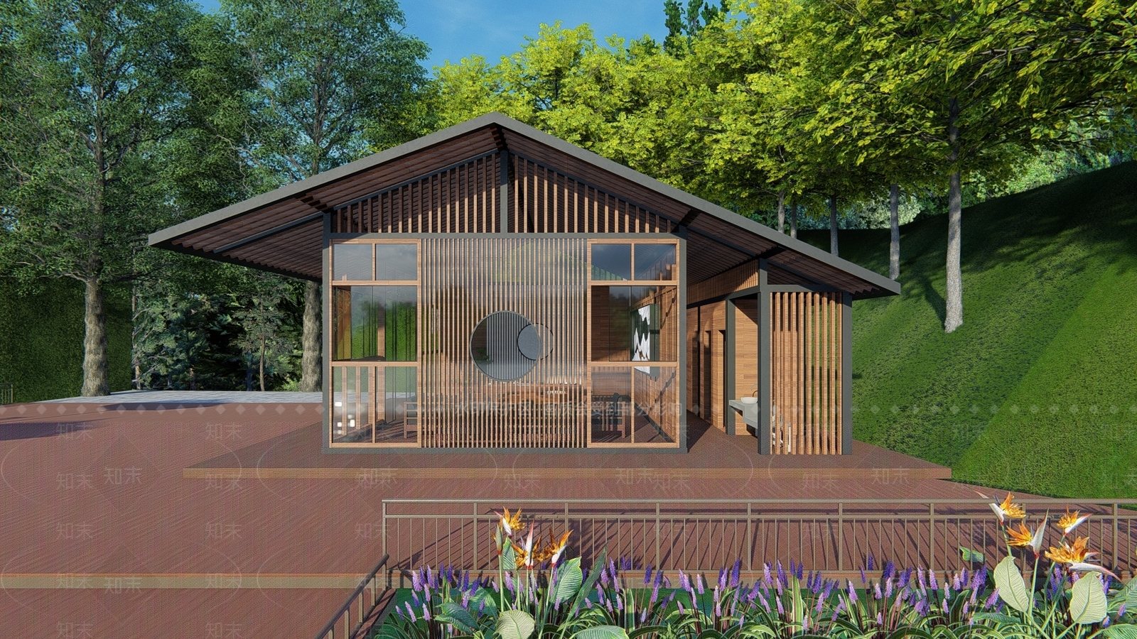 现代户外茶室SU模型下载【ID:1113072580】