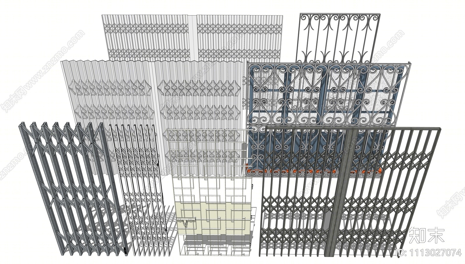 现代铁门SU模型下载【ID:1113027074】