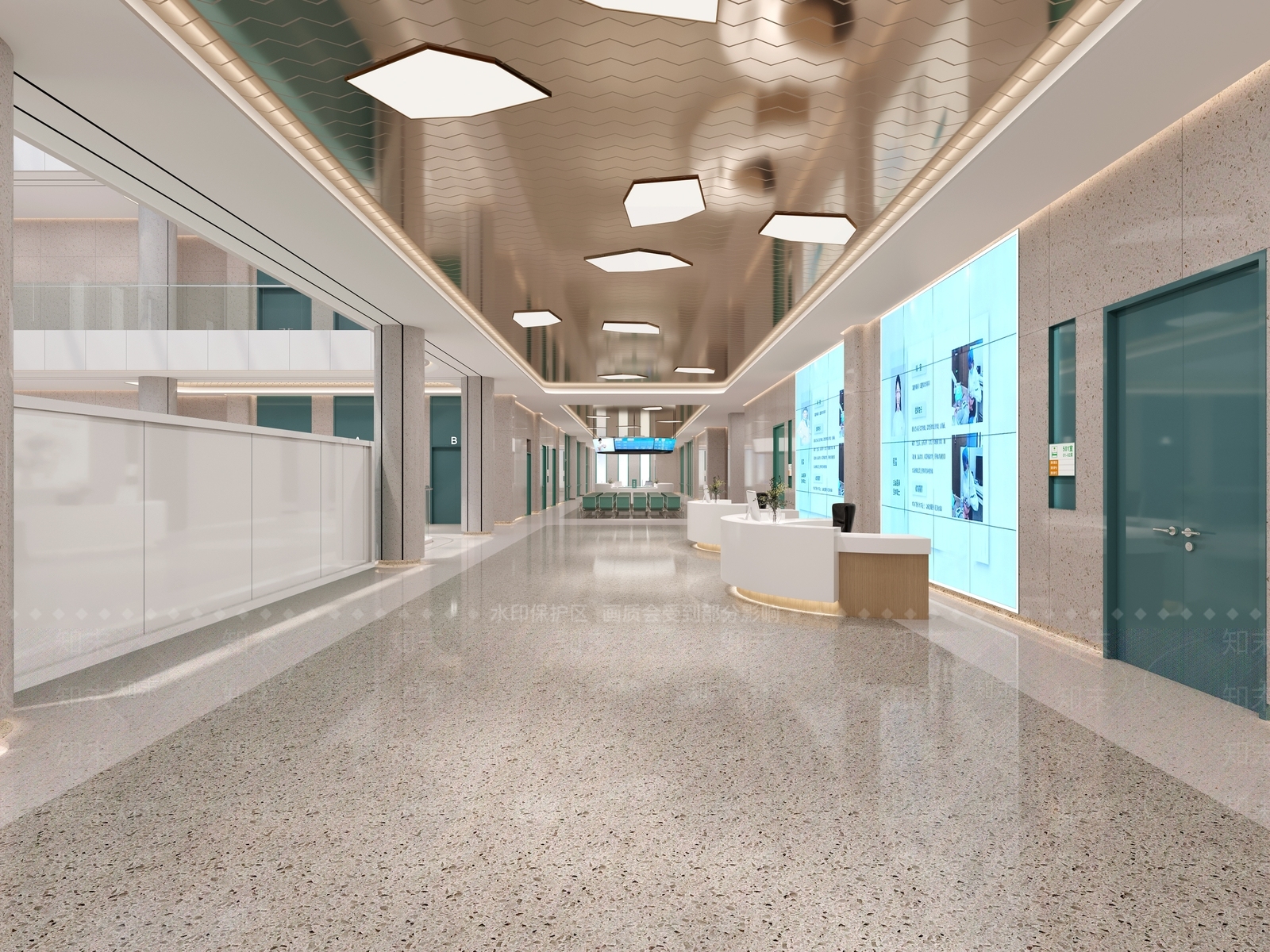 现代医院过道待候区3D模型下载【ID:1113029774】