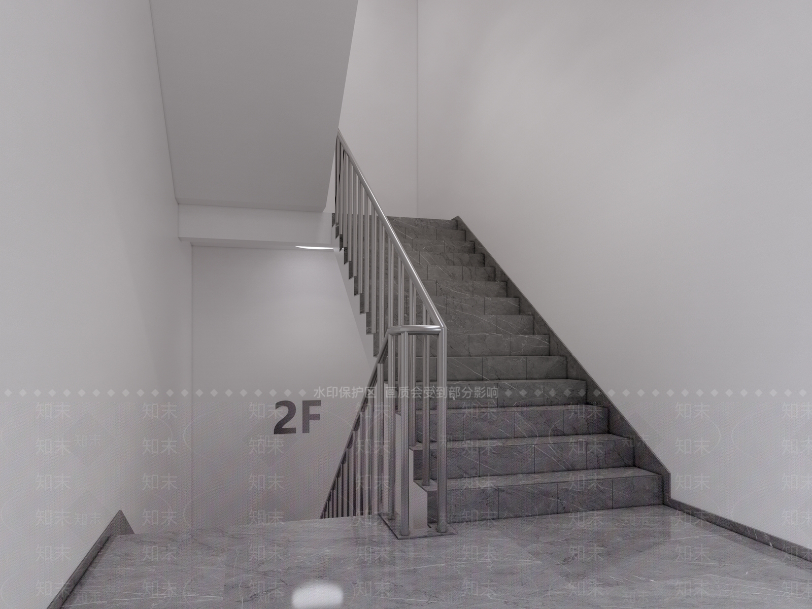 现代扶手楼梯SU模型下载【ID:1113038989】