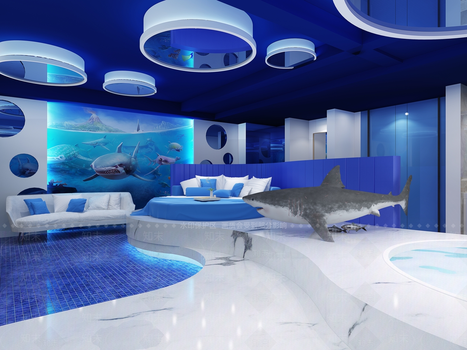 现代海洋主题酒店3D模型下载【ID:1113048366】